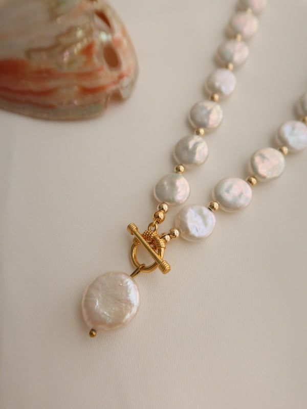 Button Pearl Necklace